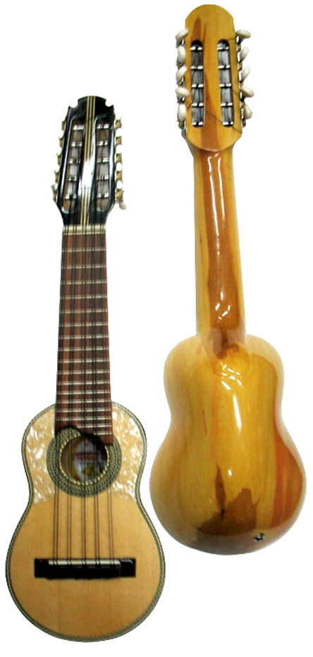 Round Soundhole Concert Charango with Pick up - Naranjillo Wood